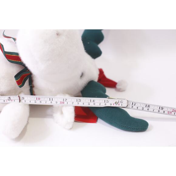 1996, Dillard's, Merry ChrisMoose, White, Medium Plush, Vintage ~ 251013-WH 1367 - Picture 3 of 3